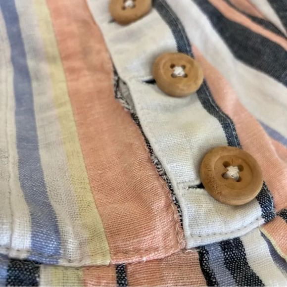 FREE PEOPLE Lilah Strapless Smocked Midi Dress Striped Size Small - Picture 9 of 10